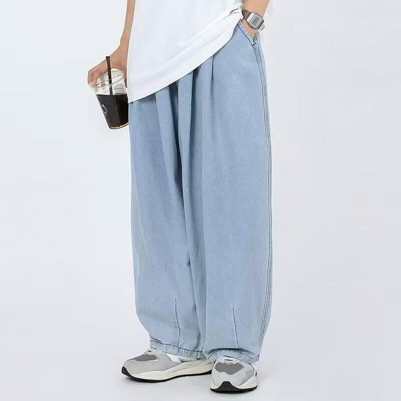 Retro Washed Old Jeans Men's and Women's Loose Straight Casual Dad Pants Wide-leg Mopping Lantern Trousers