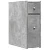Narrow Bathroom Cabinet with Casters Concrete Grey Particleboard