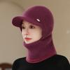 Hat Winter One-piece Hat Middle-aged and Elderly Thickened Warm Wool Hat Cycling Cold-proof Knitted Hat