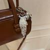 Elegant Heart Pearls Tassels Keychain for Women Featuring Sturdy Alloy Materials and Handmade Craftsmanship Use