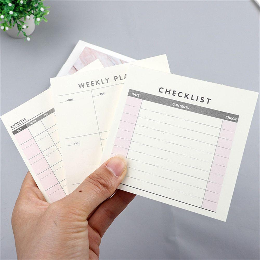 Stationery Notebook School Supplies Check List Weekly Plan Memo Pad Daily Weekly Month Planner