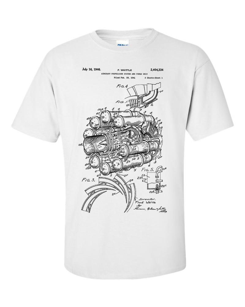 Jet Engine TShirt Aircraft Propulsion Patent Frank Whittle Invention Shirt 2XL