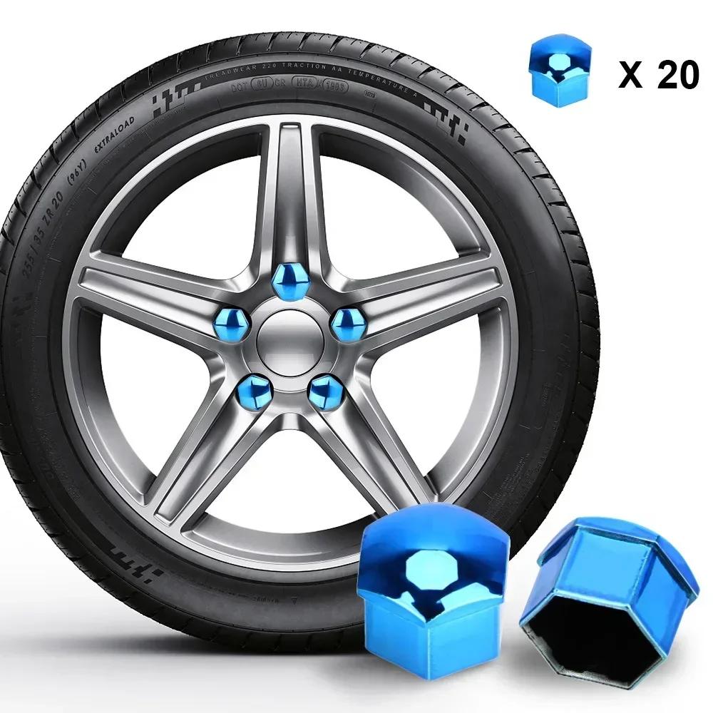 20Pcs 17/19/21mm Car Wheel Nut Caps Protection Covers Caps Anti-Rust Auto Hub Screw Cover Car Tyre Nut Bolt Exterior Decoration