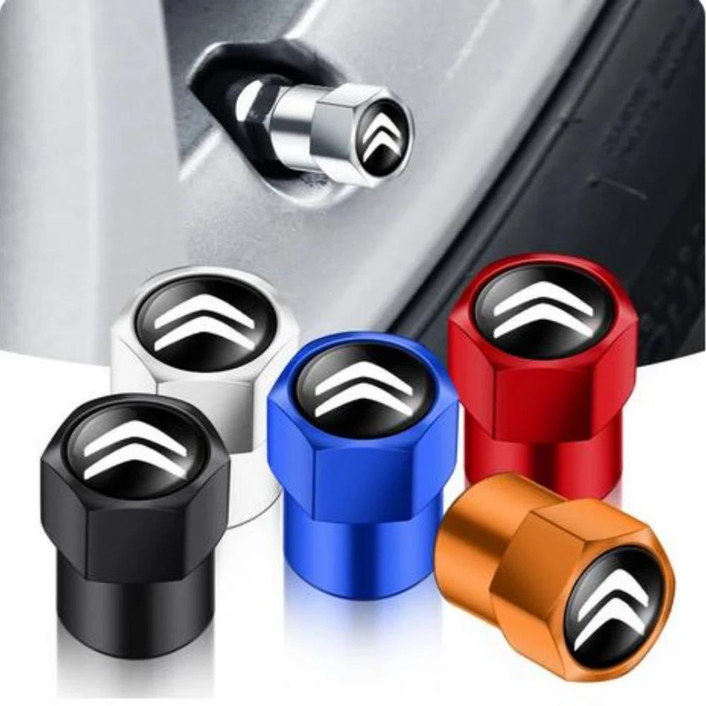 New Aluminium Car Badge Wheel Tire Air Valve Caps (4PCS): Stem Covers Tailored Car Accessories for Citroen C1/C2/C3/C4 Grand