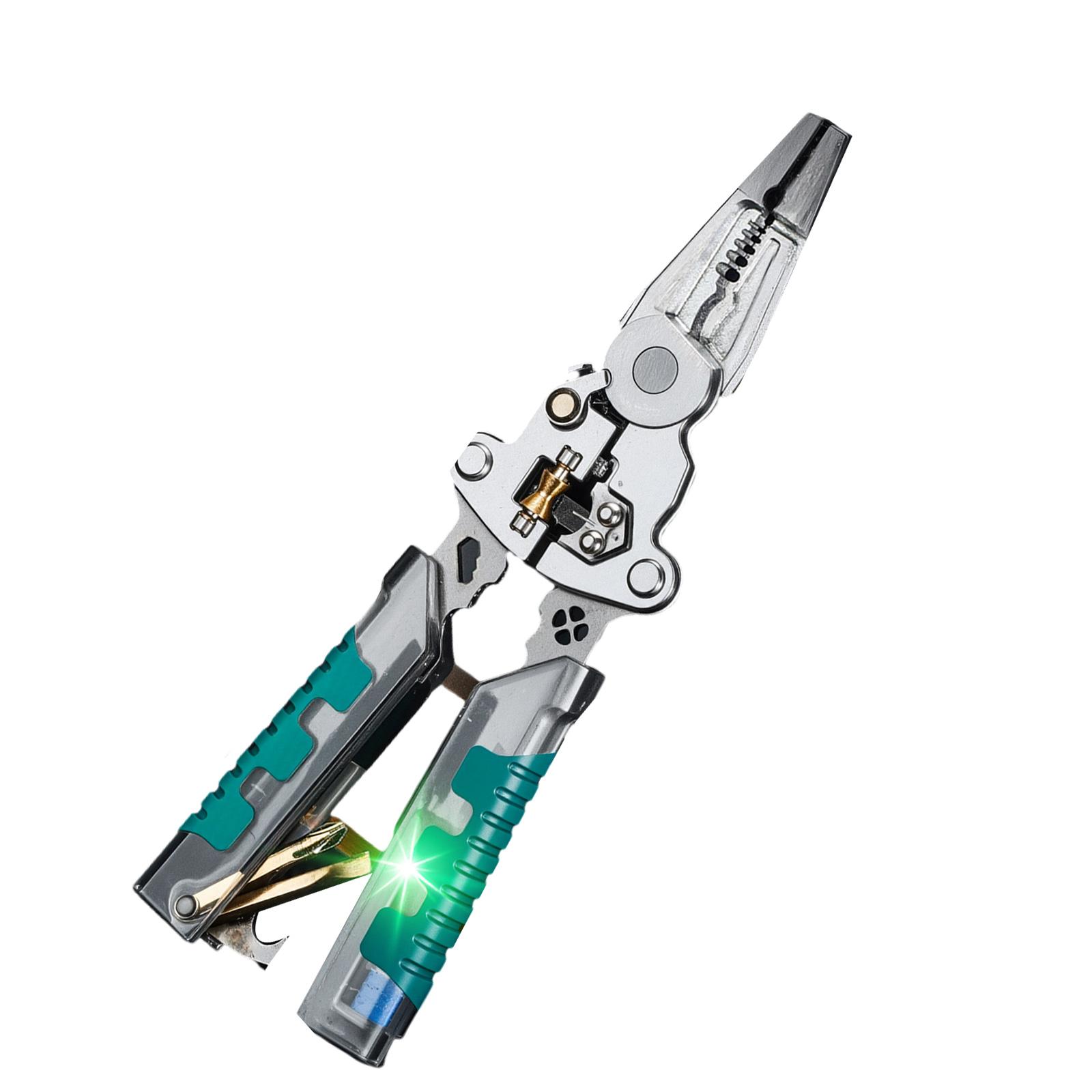 

Wire Strippers with Electricity Measurement Function 9 in 1 Wire Stripping Pliers for Cutting Pulling Wires Scissors 1