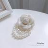 Elegant Camellia Bow Brooch: Retro Pearl Flower Corsage Pin
