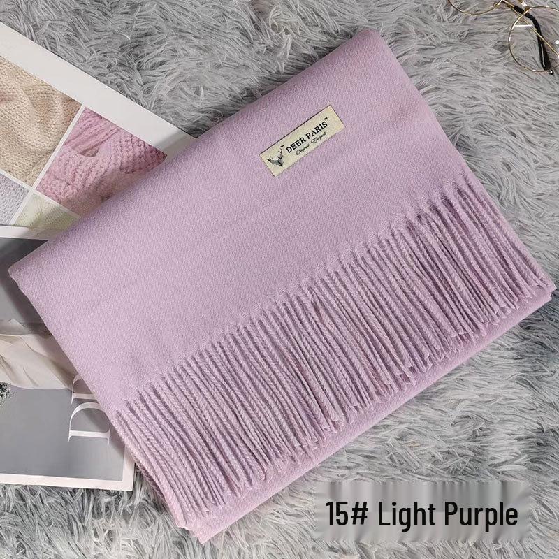 Luxury Unisex Scarf: Autumn/Winter Thickened Solid Color Cashmere-Feel Shawl