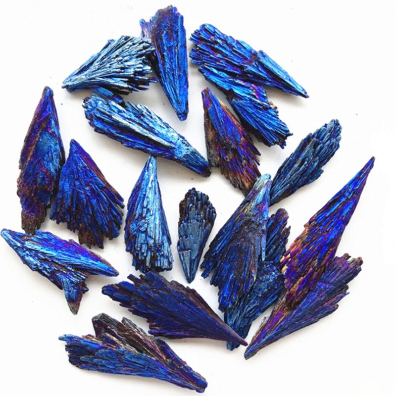 

Black Tourmaline Blue Peacock Feather Crystal Raw Stone Specimen Collection 5-10g