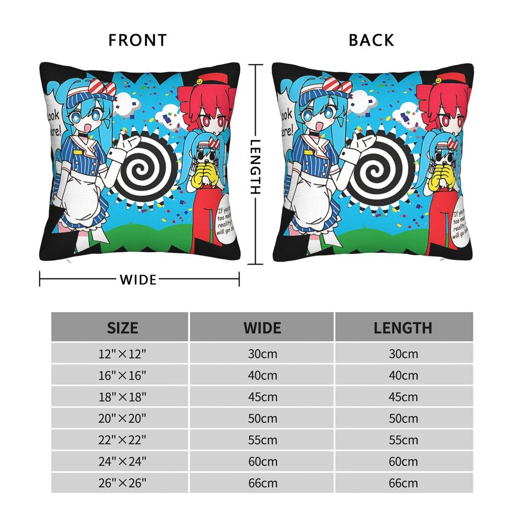 Mesmerizer Kasane Teto Quadratische Kissenbezüge Horror Kissenbezug Benutzerdefinierte Polyester Dekoration Überwurf Kissenbezug für Sofa 40x40cm