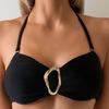 Fashion Pure Style Two Piece Bikini With Metal Accessories Sexy For Women Summer Beach Holiday