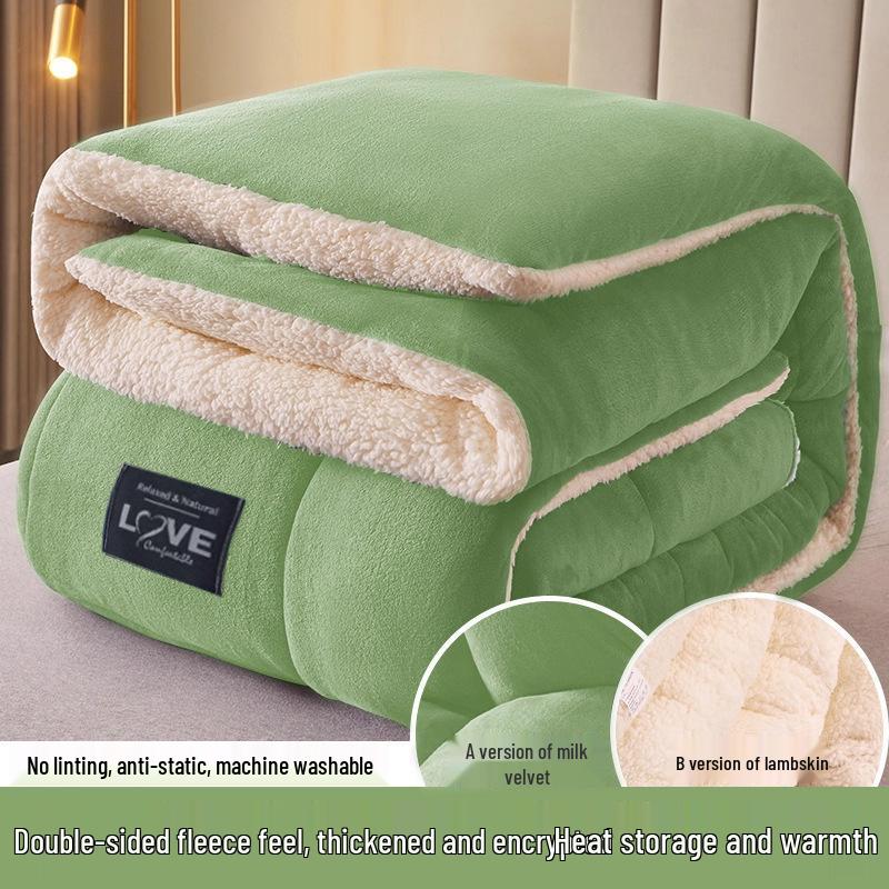 Thick Coral Fleece Blanket for Winter - Soft Velvet Quilt for Dorm, Nap, Sofa Use