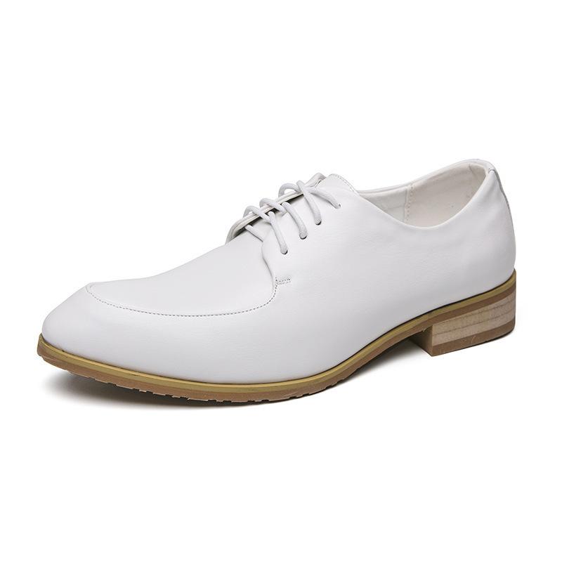 

Autumn casual shoes large size men s gouging lazy shoes trendy hairstylist wedding shoes white pointed leather shoes 46 белый