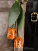 Portachiavi Fiore di Tulipano in Pelle Piena Cera d'Olio Fatto a Mano, Accessorio Ciondolo Premium per Borsa, Portachiavi Durevole in Vera Pelle