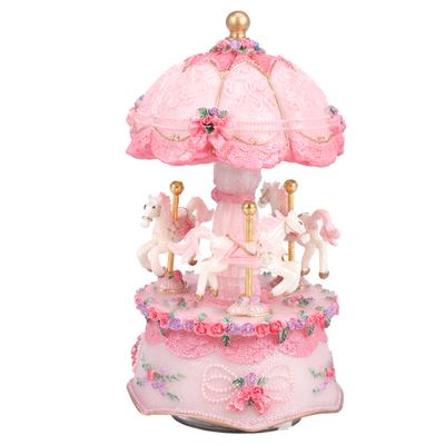 1 Pezzo Carillon Carosello con 3 Cavalli Carosello Rotante Luminoso Carillon a Cavallo per Ragazze Donne Bambini Sorella Figlia Mamma Regali