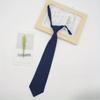 Lazy Small Necktie Black Wine Red Solid Dark Blue Korean Women Sweet Basic Style School Uniform Classic Ties