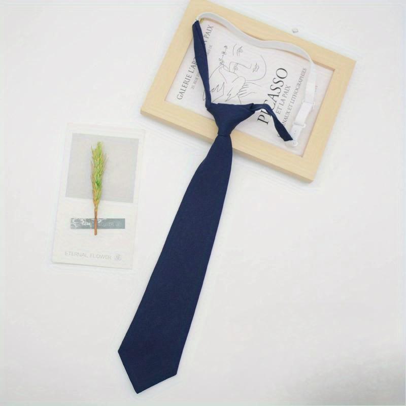 Lazy Small Necktie Black Wine Red Solid Dark Blue Korean Women Sweet Basic Style School Uniform Classic Ties