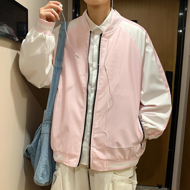 Korean Jacket Spring and Autumn New Men's Baseball Jersey Loose Trend Fashion Versatile Printed Stand-up Collar Jacket