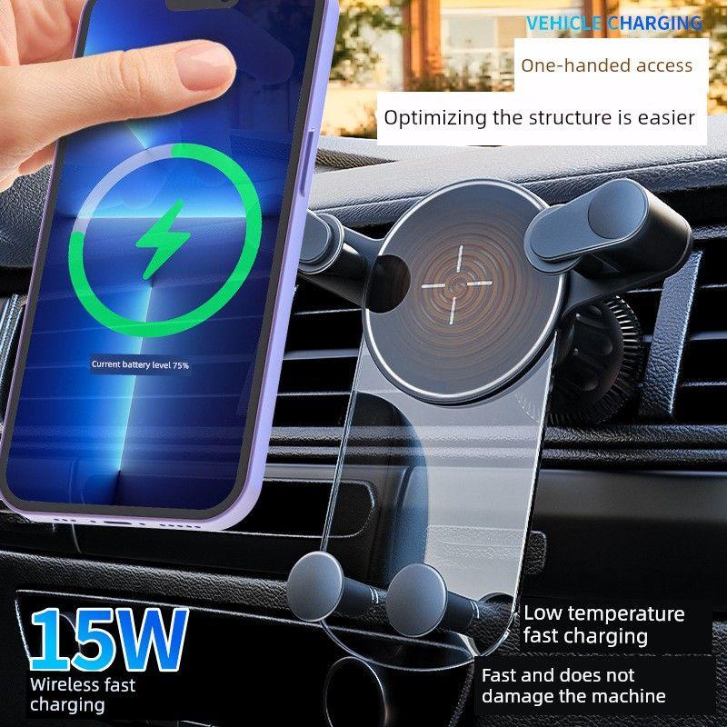 New 15W Car Mobile Phone Holder with Wireless Charging, Car-Mounted Wireless Charging Holder