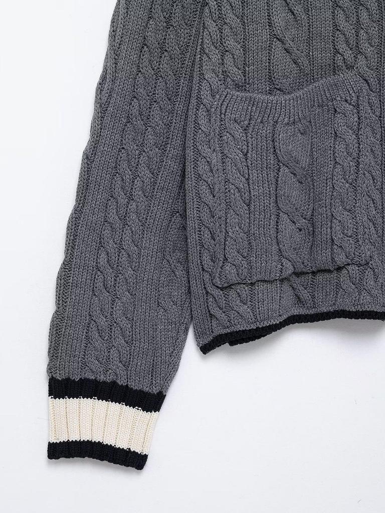 Spring 2025 Women's Fashion Cable Knit Cardigan - European & American Style