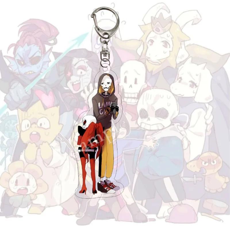 Undertale Schlüsselanhänger Anime Schlüsselring Männer Frauen Acryl Auto Cosplay Handy Tasche Anhänger Anhänger Party Kinder Geschenk Schmuck Spielzeug