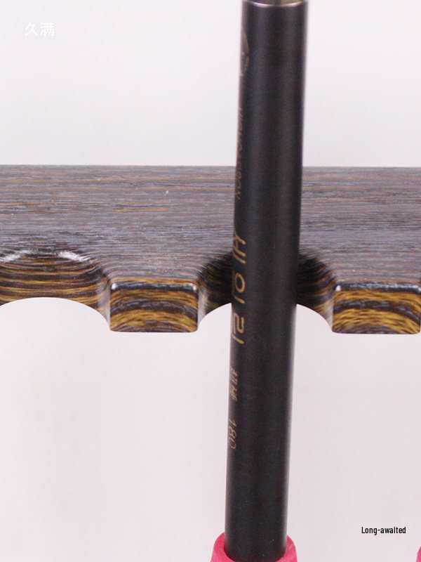 Wooden Floor-Standing Fishing Rod Display Rack with 10-Rod Capacity for Lure Rods, Hand Rods, and Billiard Cues.