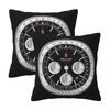 Black Luxury Watch Face 2 Pcs Square Pillowcase Pillow Cover Cushion Decor Comfort Throw Pillow For Home Car