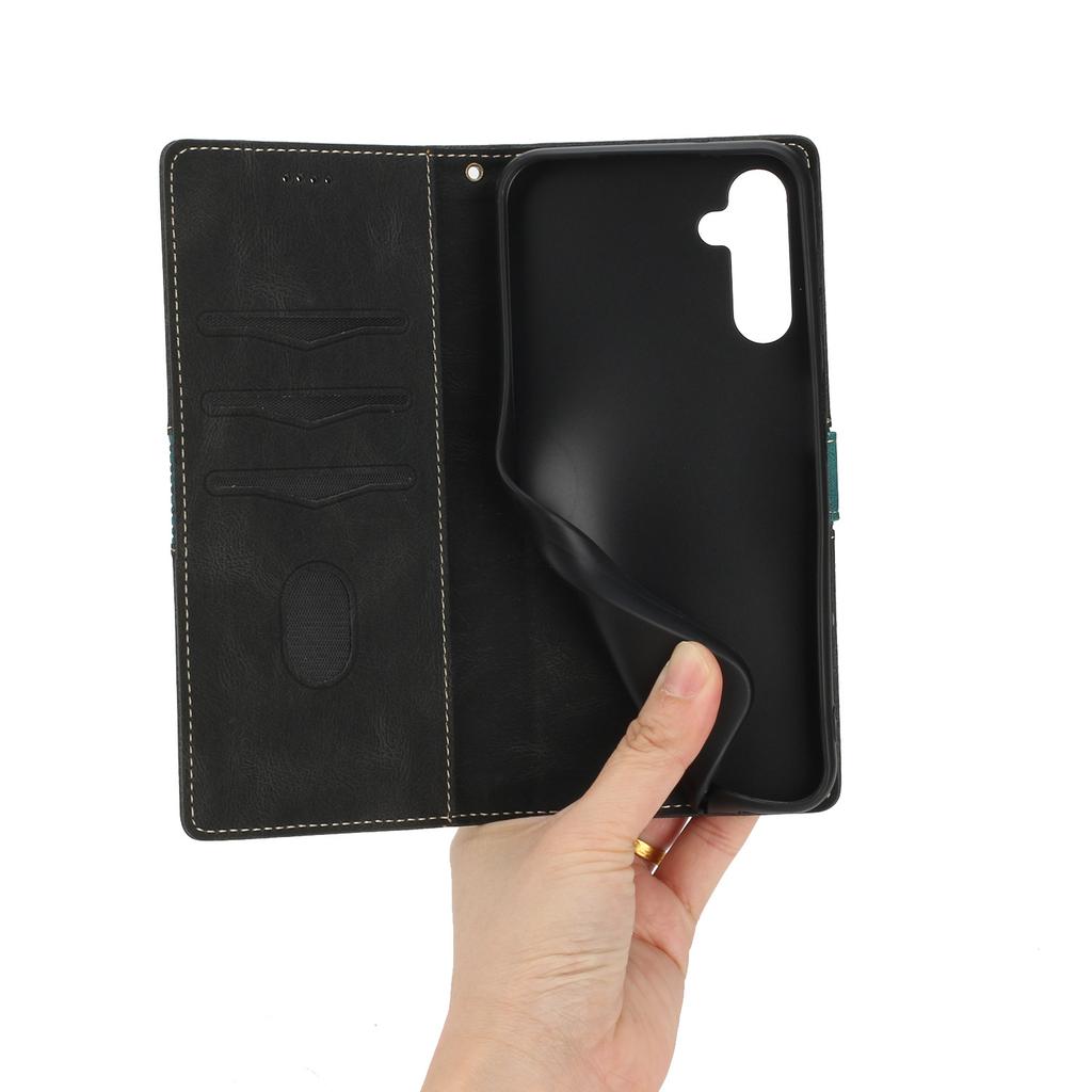 For Samsung Galaxy A35 5G Leather Case Grid Splicing Stand Wallet Phone Cover