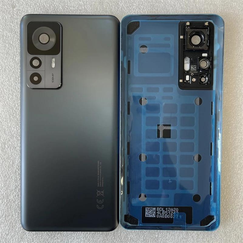 Nytt for XM Mi 12T Pro Herdet Glass Bakdeksel Reservedeler For Mi12T Bak Batterideksel Dørhus + Kameraramme