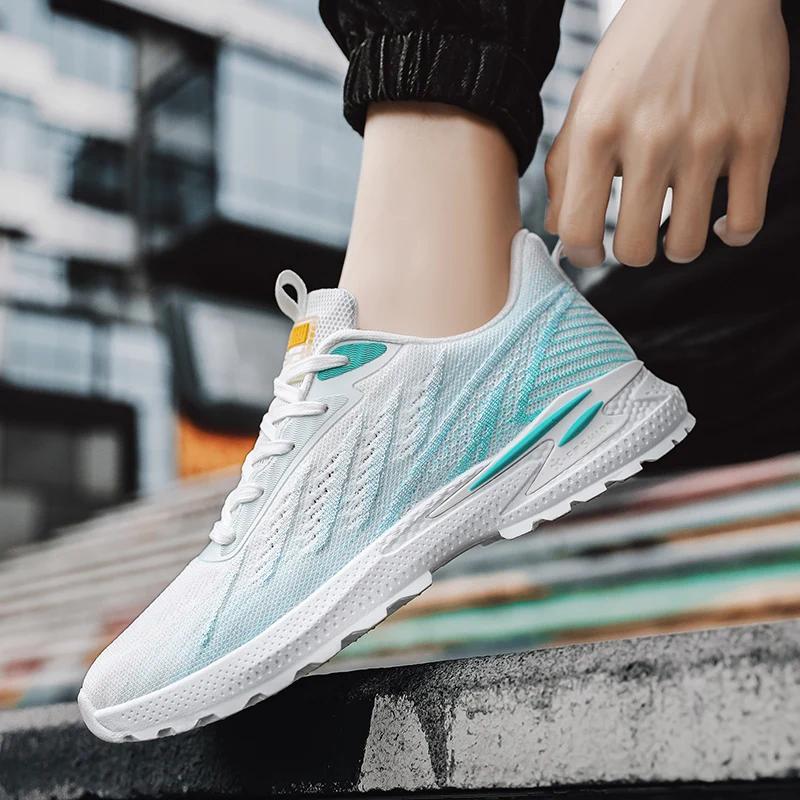 Fashion New Casual Training Sneaker Men's Fashion Trend Running Lace Up Lightweight Breathable Mesh Vulcanized Shoes Tenis Masculino