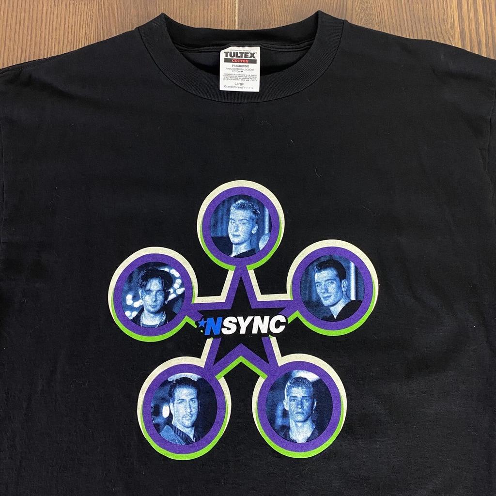 Nsync Vintage 90s Boy Band Unisex Black L Double Sided Timberlake Bass Tee Shirt