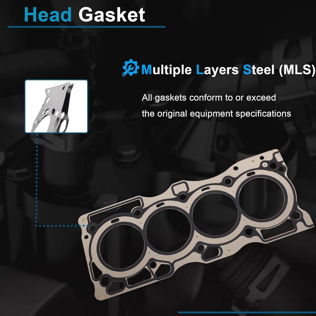 AUCERAMIC Cylinder Head Gasket Set Fit for 2007-2012 Nissan Sentra Altima 2014-2015 Nissan Rogue Select 2008-2013 Rogue MLS Valve Cover Gasket 2.5L