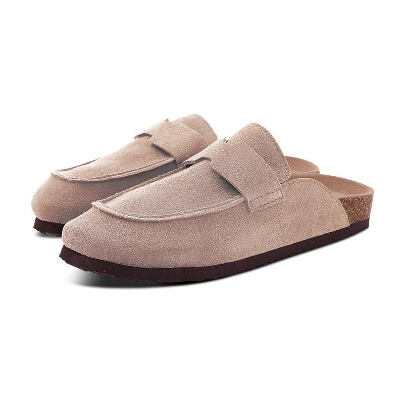 Fashion Crestar Fashion Clogs For Women Suede Leather Mules Slippers New Solid color Classic Antislip Cork Clogs Shoes With Arch Support