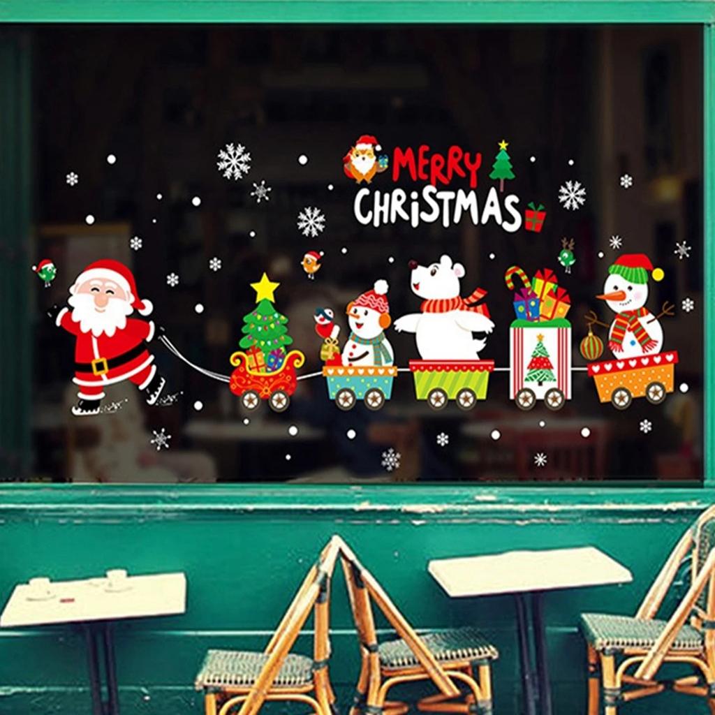Christmas Wall Window Stickers Marry Christmas Decoration For Home 2025 Christmas Ornaments Xmas Navidad Gift New Year 2025