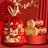 New Year Lucky Extra Thick Red Drawstring Garbage Bags - Tear-Resistant & Handheld for Kitchen Use