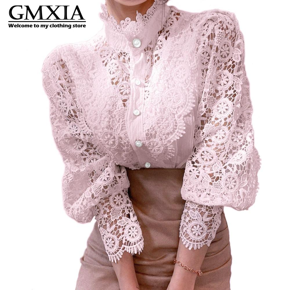 GMXIA Women's Fashion Casual Solid Color Print Long Sleeve Leisure Blouses & Shirts