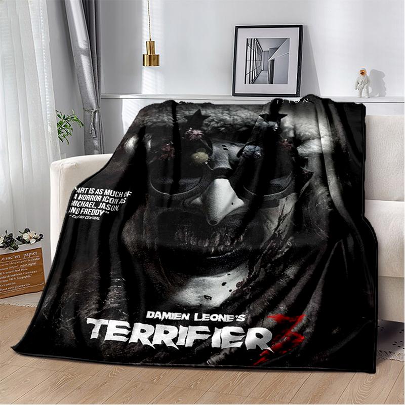 2026 New Style Terrifier 3 Horror Clown Movie Cartoon Soft Blankets,Throw Blanket Comfortable Blanket for Picnic Beds Sofa Home