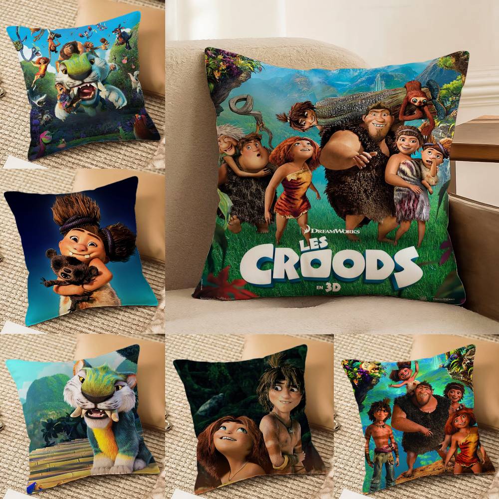 Cute The C-CroodsS Pillow Case Comfort Sofa Bed Silky elegant Invisible zipper Decorative cushion cover