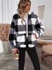 Plaid Zipper Plush Hooded Long Sleeve Women's Hoodie - 2025 Autumn/Winter Collection
