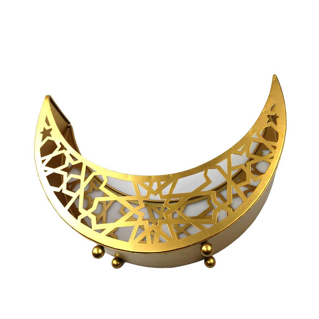 Moon Star Dinner Plate Tray Hollow Pattern Rounded Edges Rust Prevention Moon Star Serving Tray for