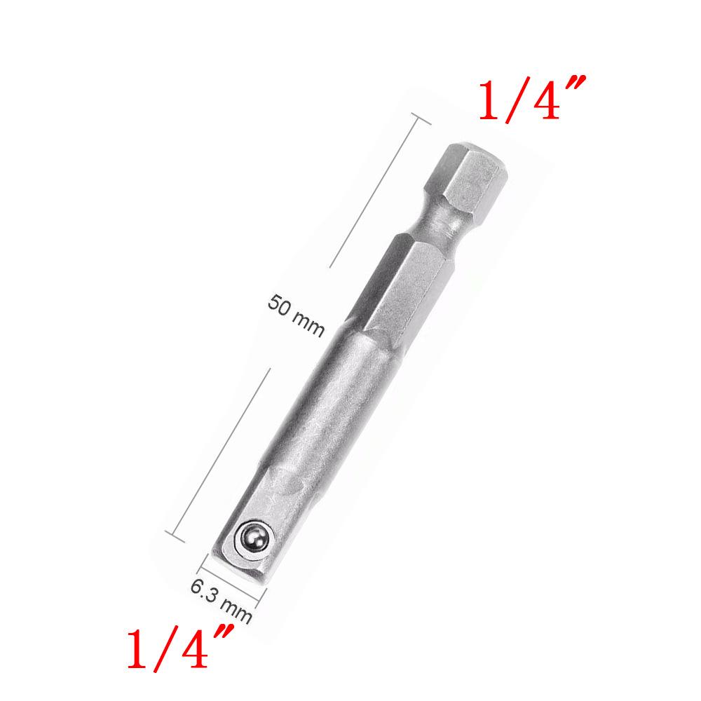 Chrome Vanadium Steel Socket Adapter Hex Shank to 1/4" 3/8" 1/2" Extension Drill Bits Bar Hex Bit Set Power Tools tightly Newest
