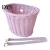 Braided Bicycle Basket Large Capacity Strong Load-bearing Universal Simple Hand-woven Children Bike Installation Hand-Woven Imitation Rattan Handlebar