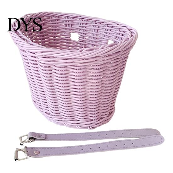 Braided Bicycle Basket Large Capacity Strong Load-bearing Universal Simple Hand-woven Children Bike Installation Hand-Woven Imitation Rattan Handlebar