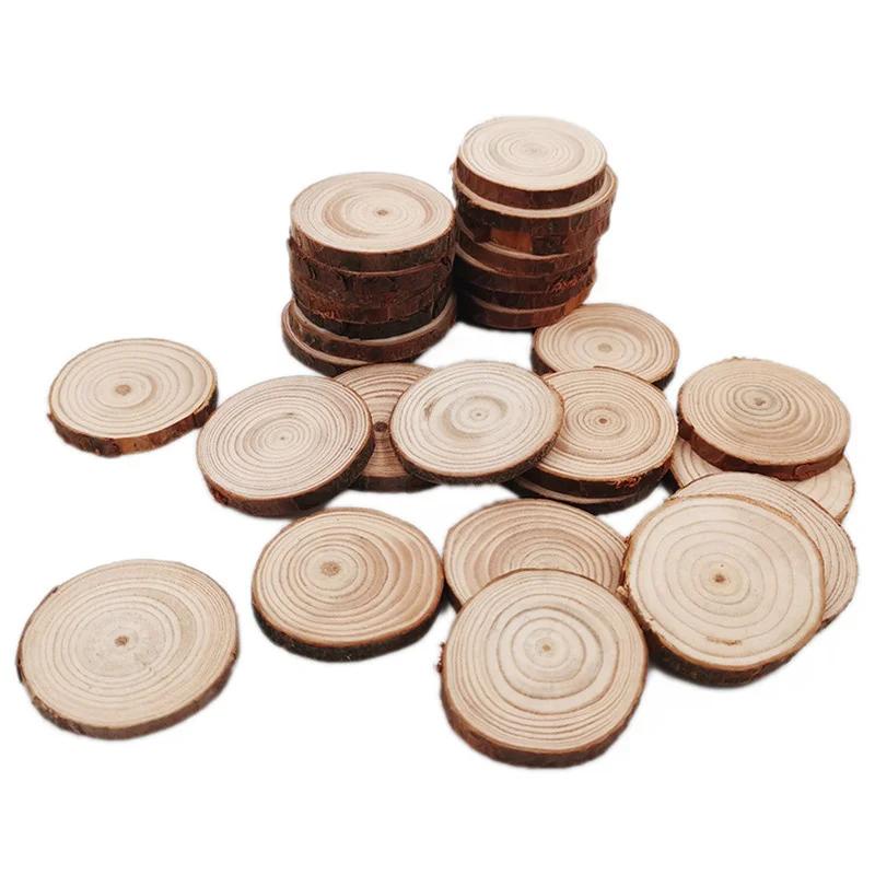 12pcs 4-5cm Unfinished Natural Wood Slices Wood Craft kit DIY Kids Arts and Crafts Christmas Ornaments Rustic Wedding Decor