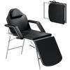 Portable Massage Table, 3-Section Adjustable Beauty Bed with Face Cradle, Removable Headrest and Armrests