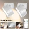 LED Wall Mounted Lights with Remote Wireless Magnetic Wall Sconces 3 Color Dimmable USB Rechargeable for Bedroom Bedside Light