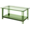 Acryl-Kaffeetisch, 2-stöckiger Mitteltisch mit Ablagefach, Moderner rechteckiger Acryl-Kaffeetisch, Ideal für Esszimmer, Kücheninsel,