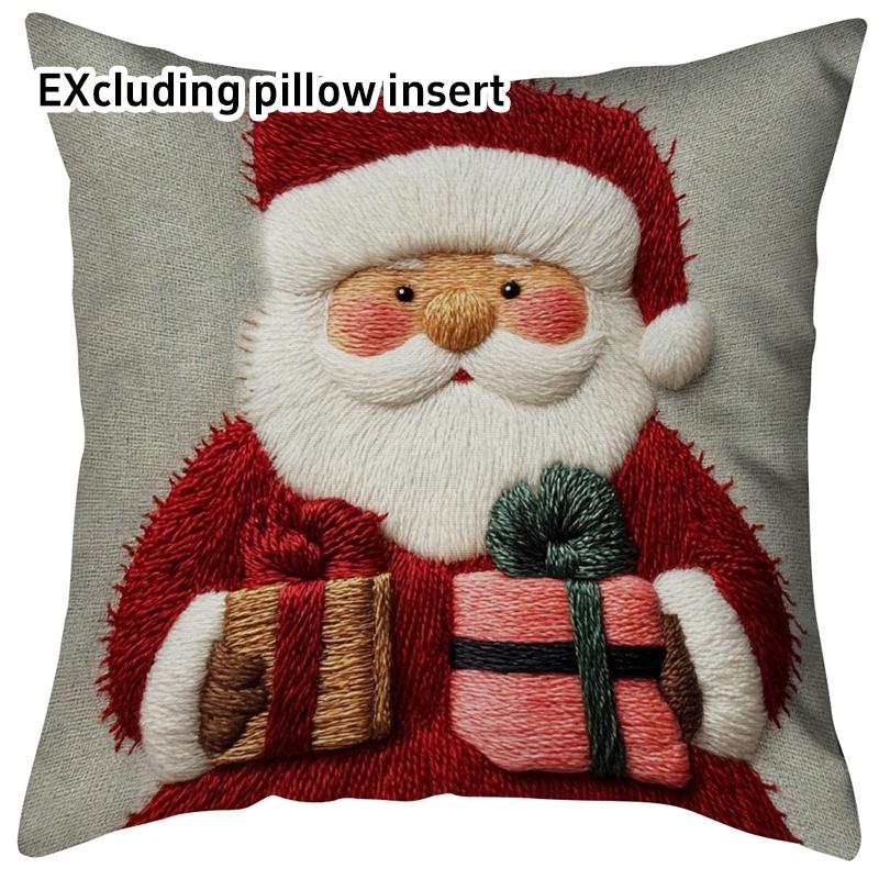 Christmas Printed Pillowcase Cartoon Santa Snowman Elk Sofa Cushion Cover Christmas Decorations New Year's Eve Decorations