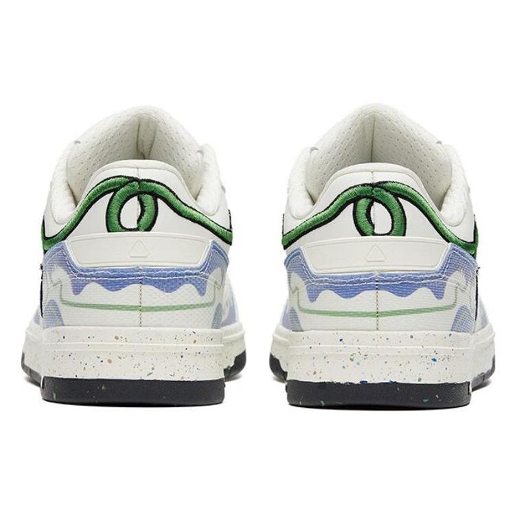 Anta AOYU Slip Resistant Abrasion Resistant Low Top Skateboard Shoes Men's White Green 112329231-2