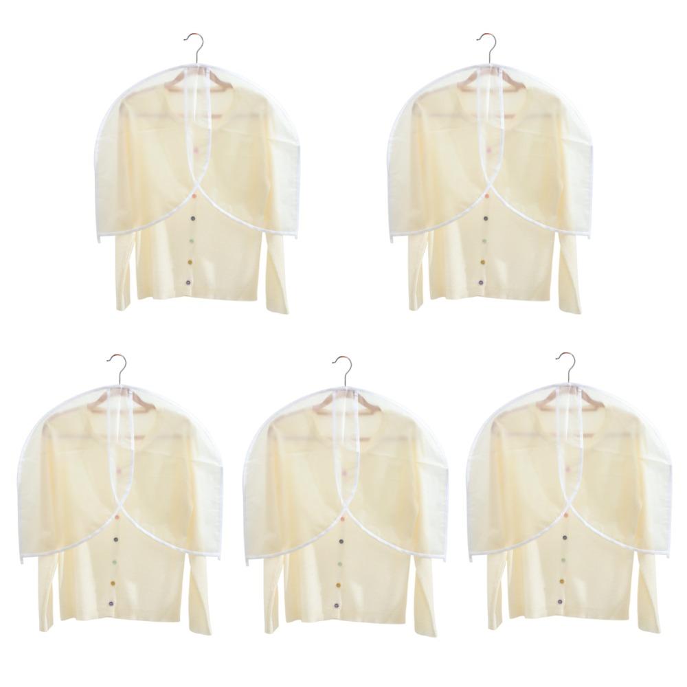 5Pcs Moistureproof Hanging Suit Cover Dustproof Garment Protectors  Bedroom Storage 5Pcs