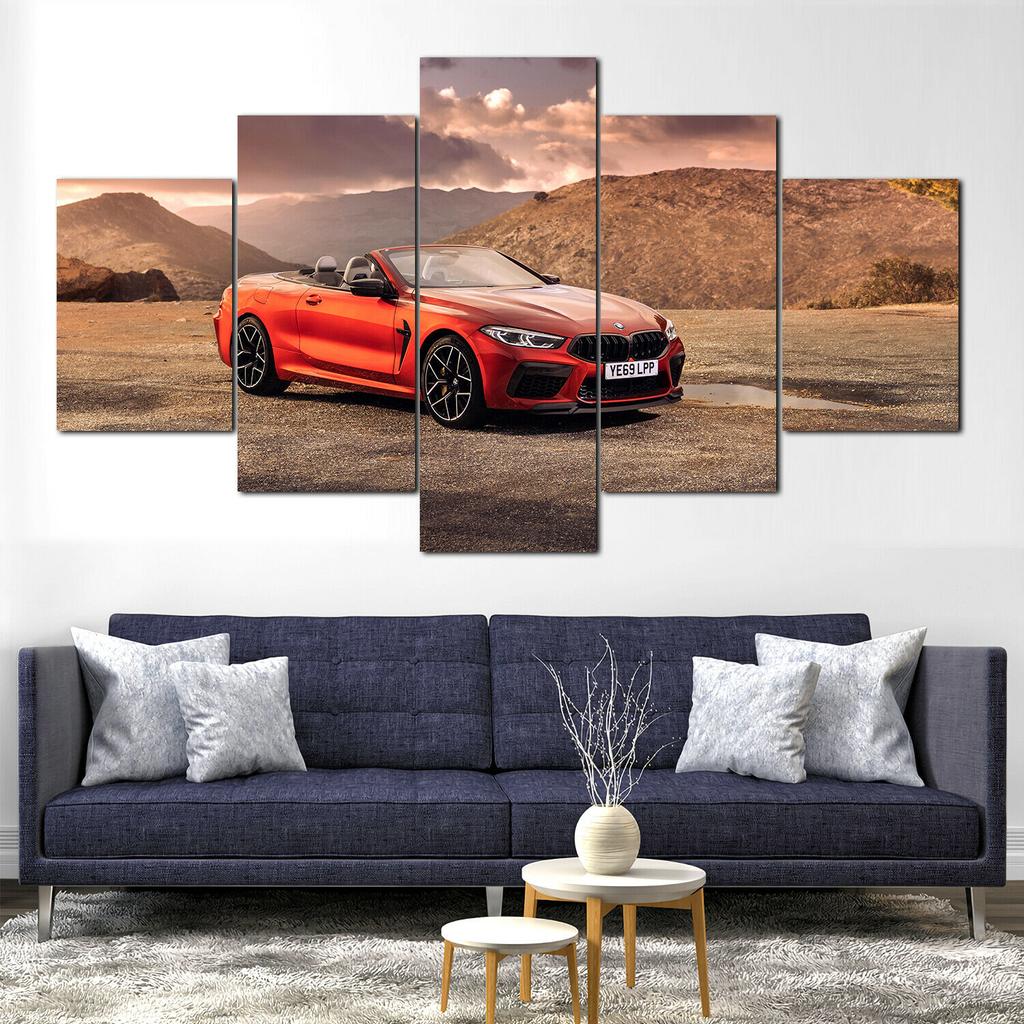 Fără pânză înrămată 5 buc. Competiție Cabrio Mașină Postere de artă de perete Fotografii Tablouri Decor acasă pentru decorarea camerei de zi